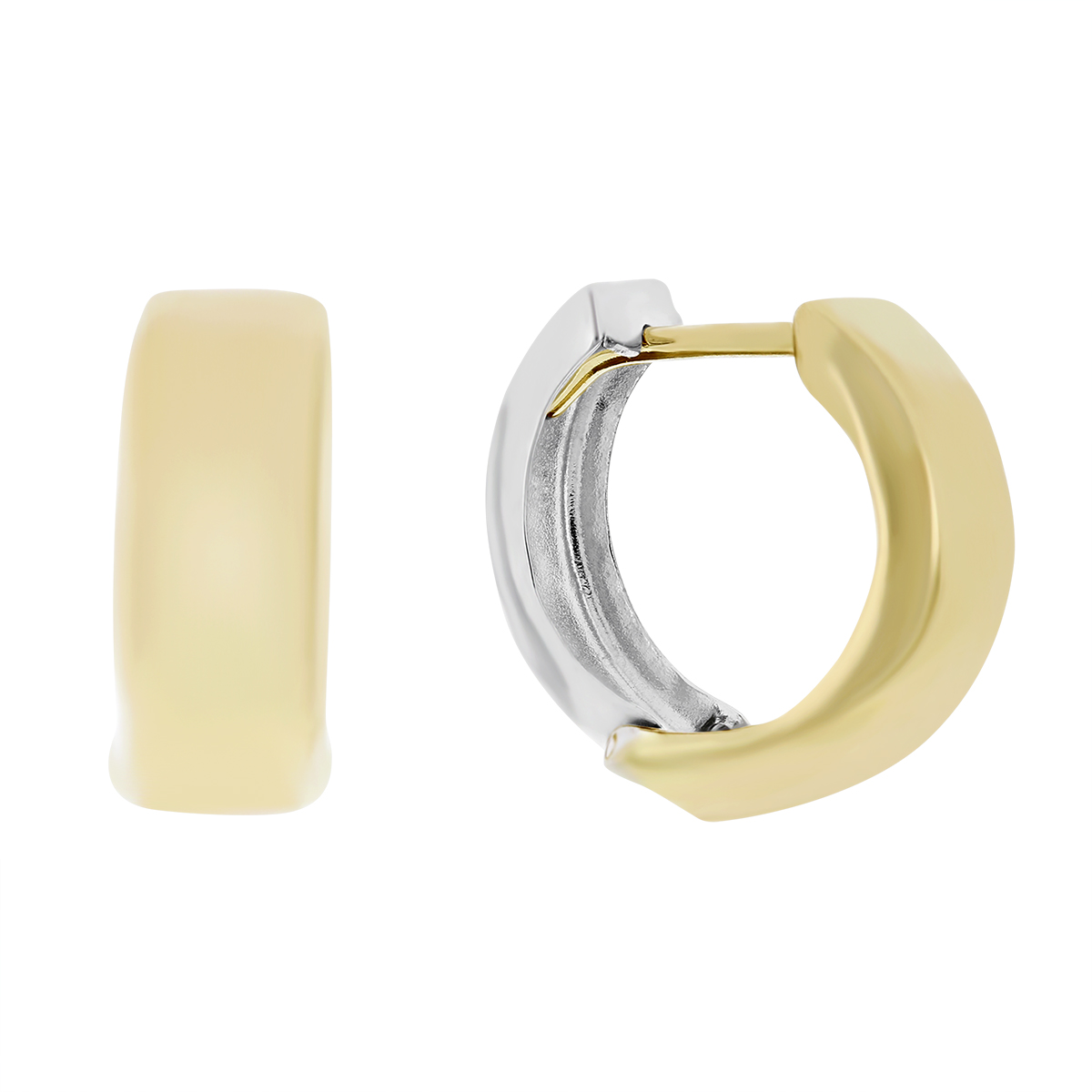 14K Yellow White Gold Huggie Hoop Earrings Borsheims