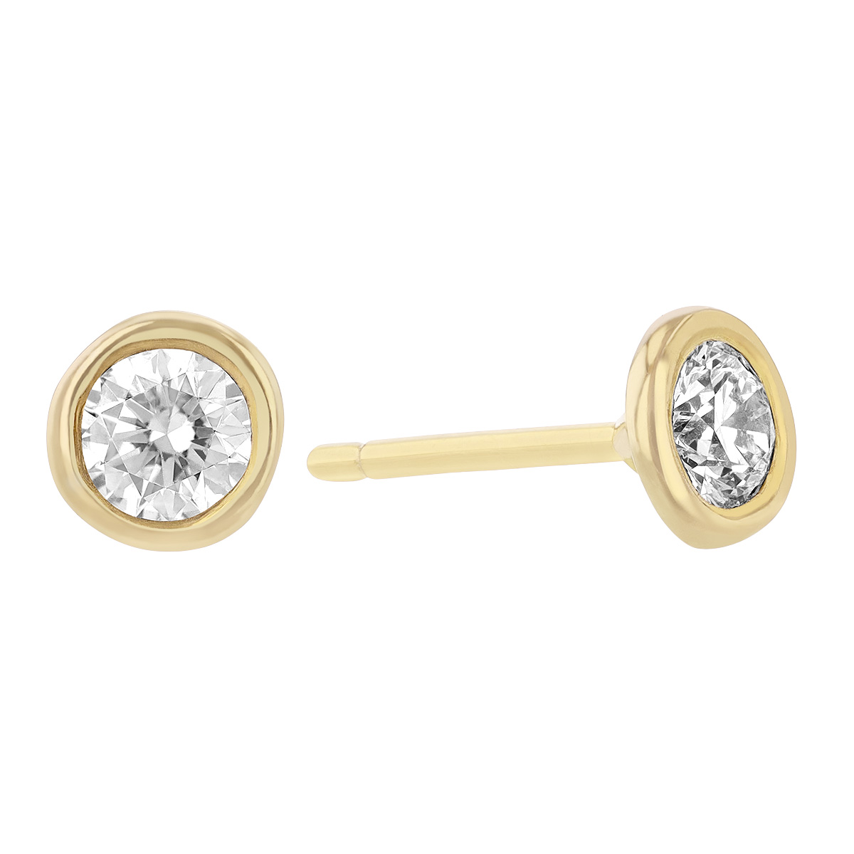 Diamond Bezel Set Stud Earrings In Yellow Gold Borsheims