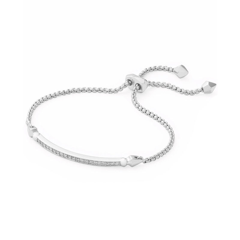 Kendra Scott Ott Adjustable Chain Bracelet In Silver Tone