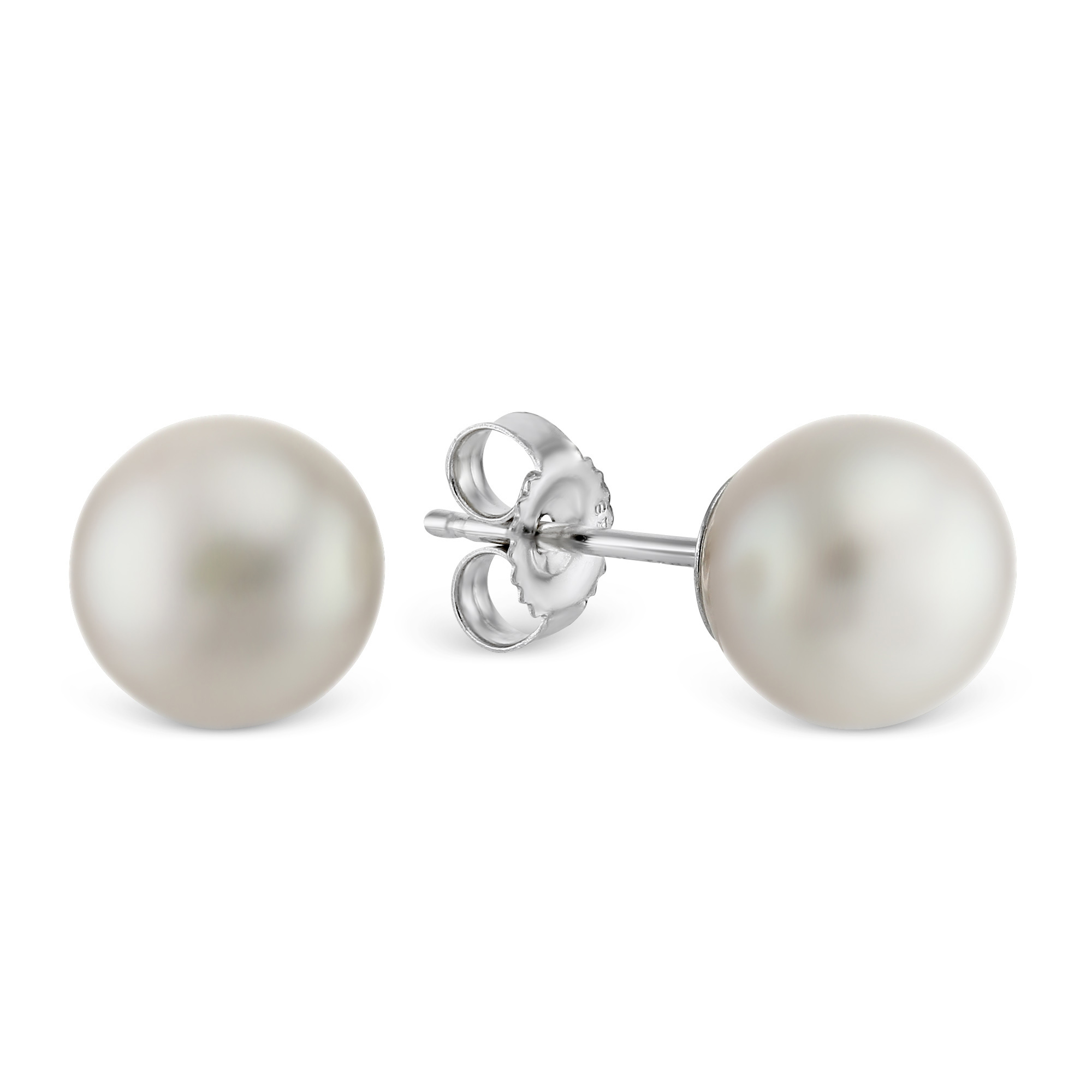 Akoya Cultured Pearl Stud Earrings, 7.5x8mm in White Gold by TARA Pearls