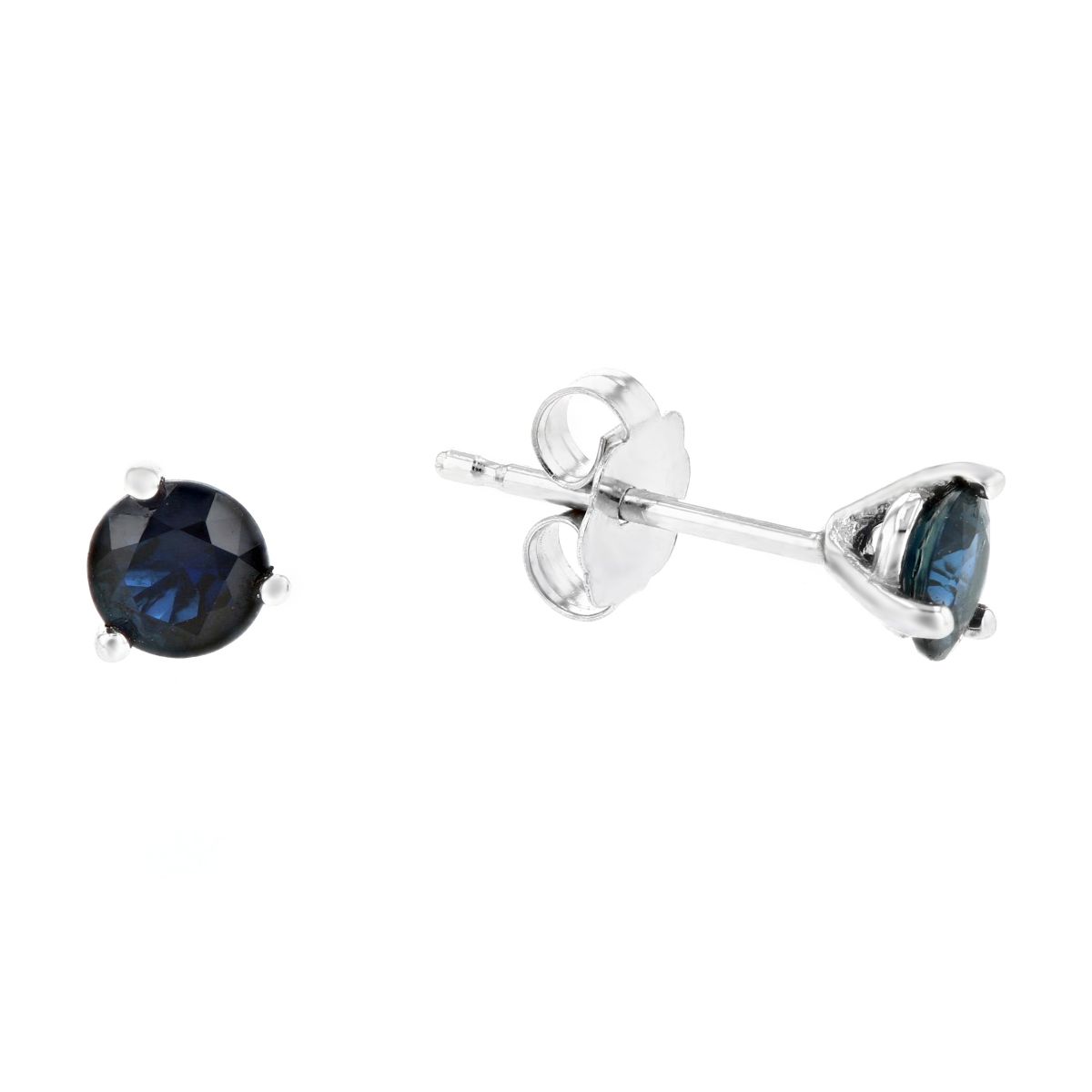 Round Sapphire Stud Earrings In White Gold 0 74cttw Borsheims