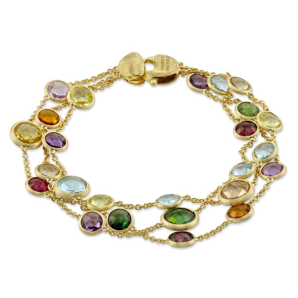 Marco Bicego 18K Yellow Gold Three Row Jaipur Gemstone Bracelet