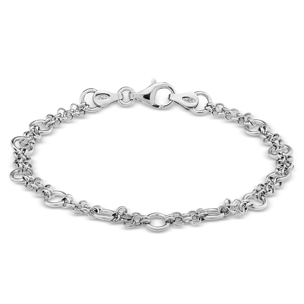 Sterling Silver Circles Bracelet, 7.25"