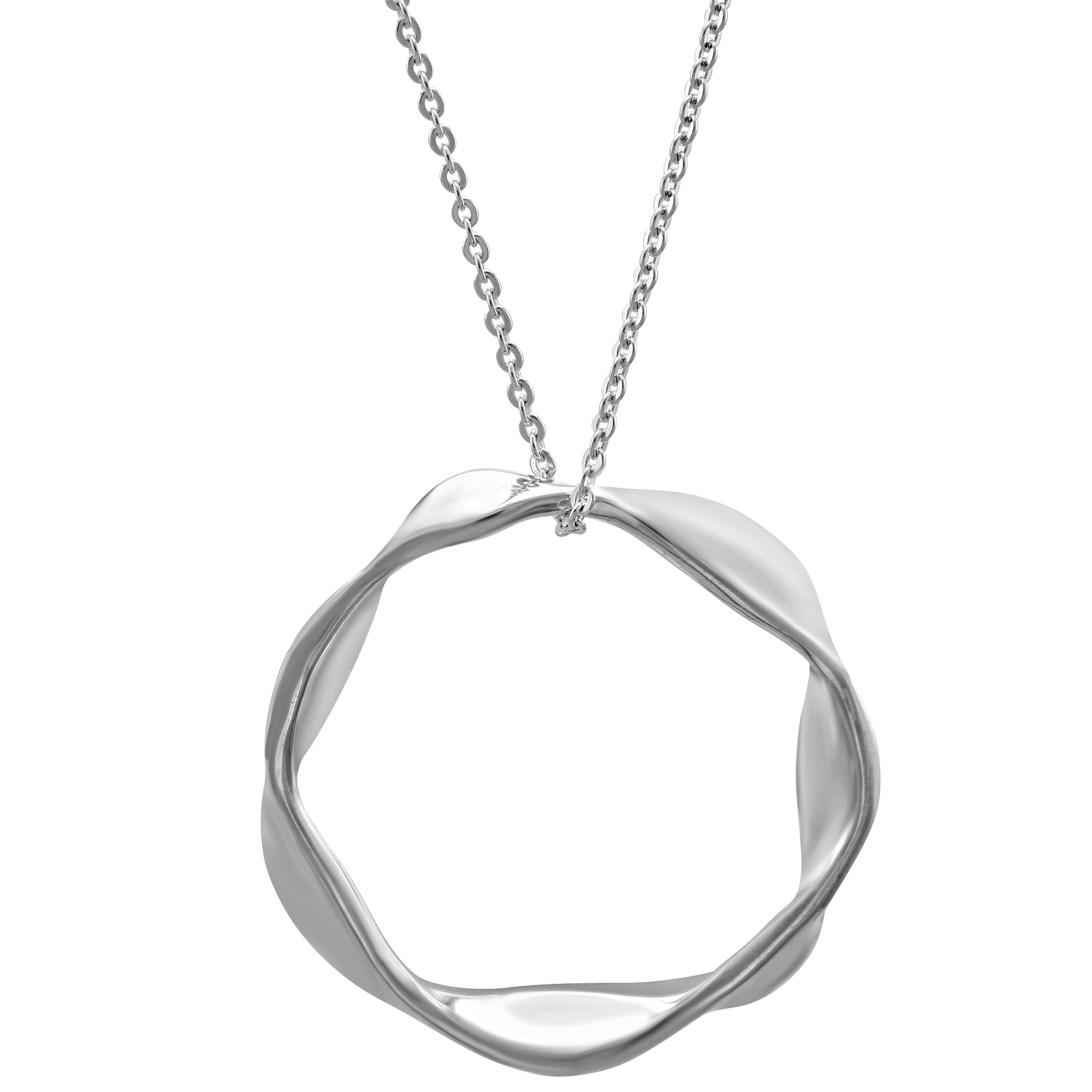 Sterling Silver Circle Pendant, 18