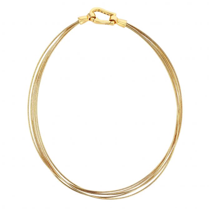 Pesavento DNA Spring 5 Strand Yellow Gold Vermeil Collar Necklace, 17"