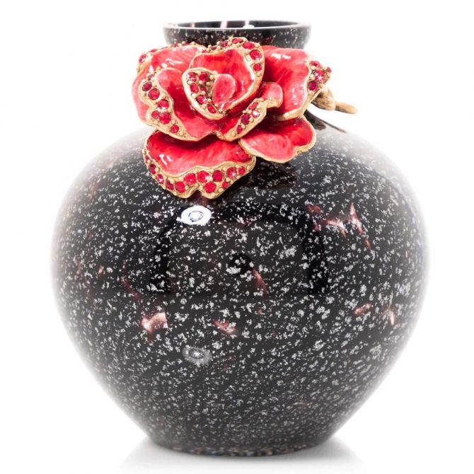 Jay Strongwater Ayla Small Night Bloom Rose Vase