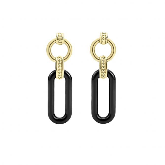 Lagos yellow gold and black earrings summer trend