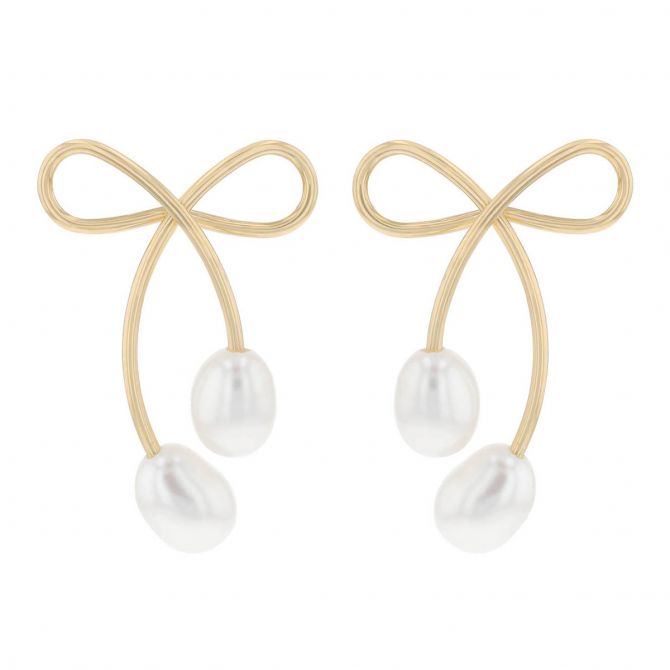 pearl bow earrings summer trend 