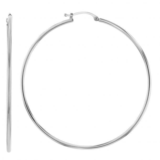 thin, large white gold hoop earrings summer trends