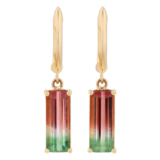 Watermelon tourmaline earrings