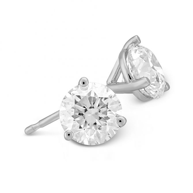 Round diamond stud earrings for men