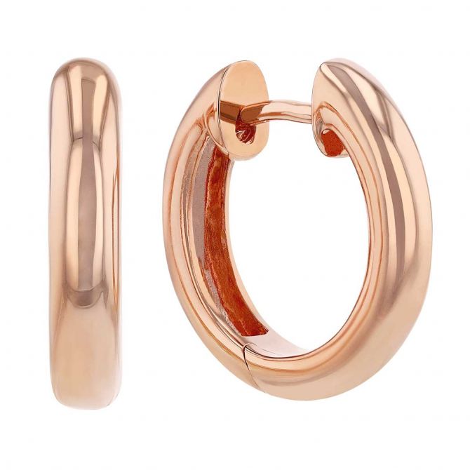 Huggie rose gold bridesmaid earrings