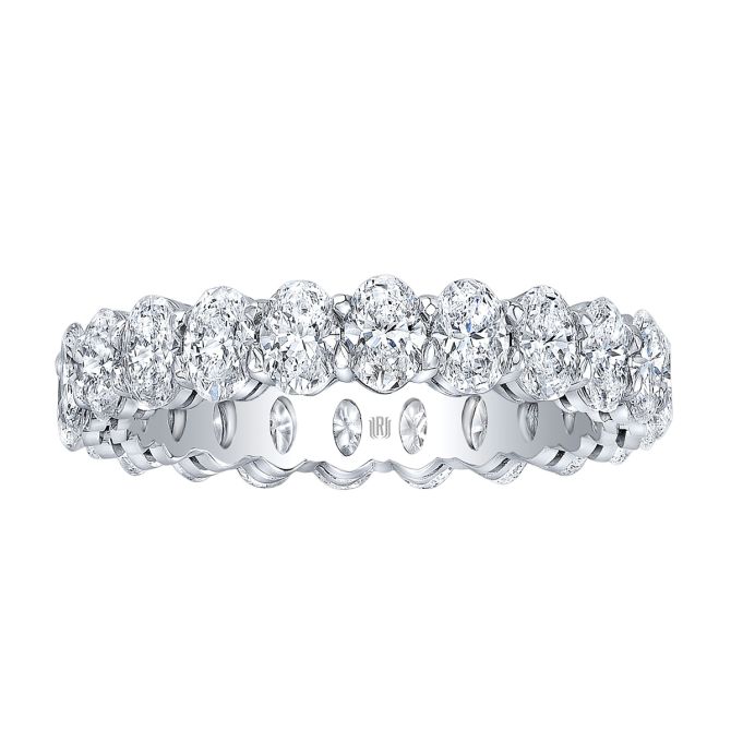 Rahaminov Oval Diamond Eternity Wedding Band in White Gold