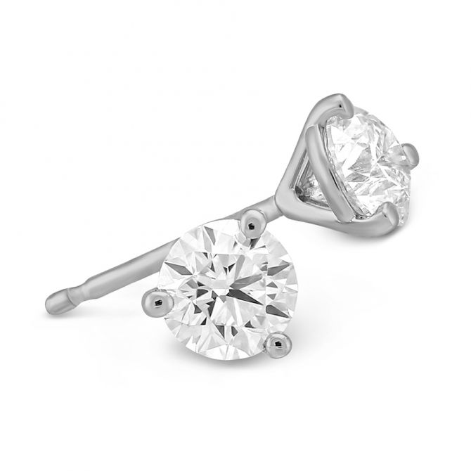 Borsheims Platinum Round Diamond Stud Earrings, 0.65cttw