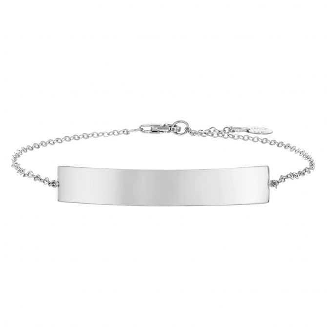 White Gold Engravable Bar Bracelet