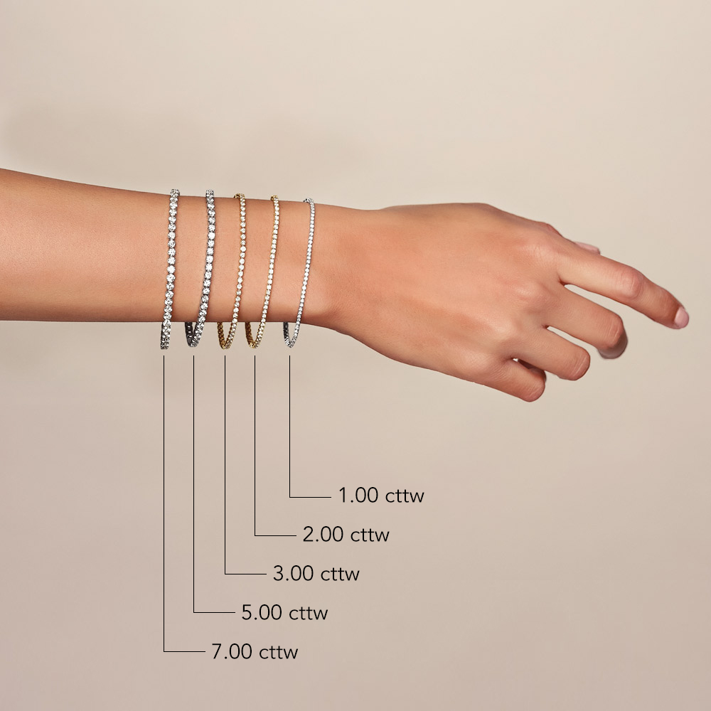 Tennis bracelet carat sizes 