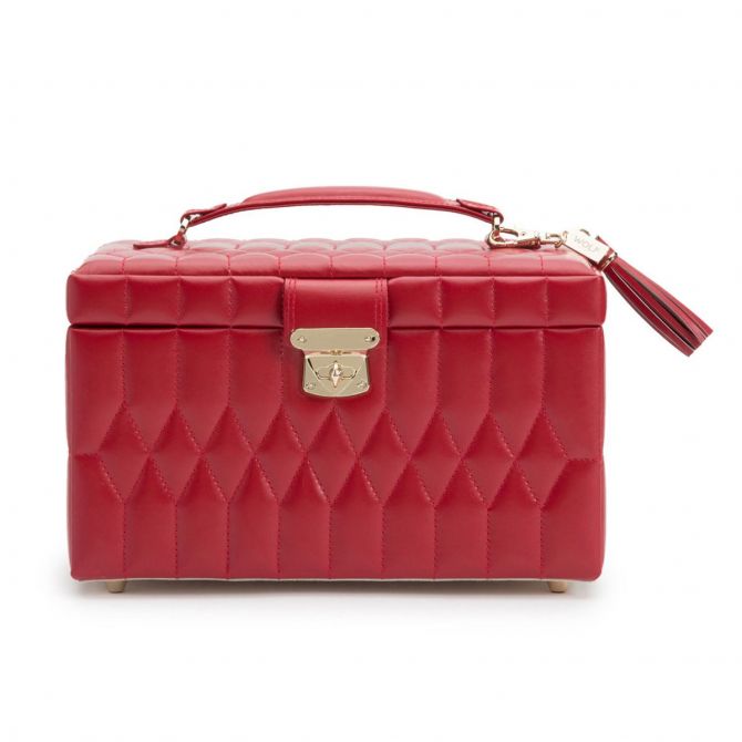 WOLF Caroline Medium Jewelry Case, Red