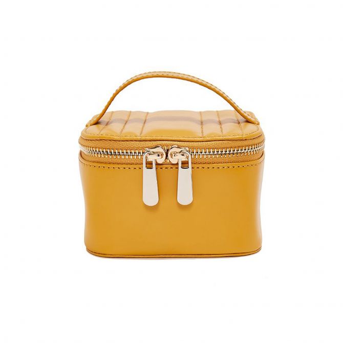 WOLF Maria Zip Jewelry Cube, Mustard