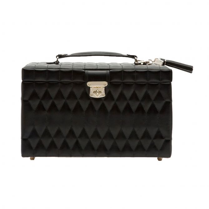 WOLF Caroline Large Jewelry Case, Black