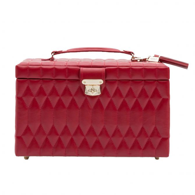 WOLF Caroline Large Jewelry Case, Red