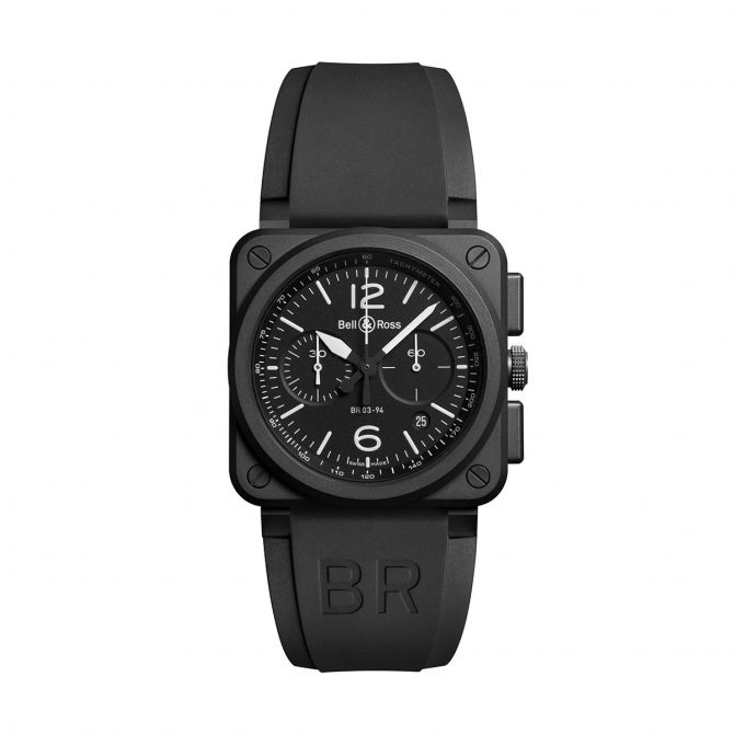 BR 03-94 Automatic 42mm Men's Watch, Black Matte Dial