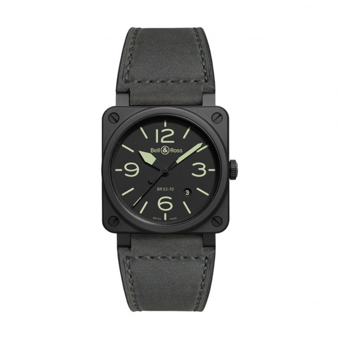 Bell and Ross BR 03 92 Nightlum 42mm Men s Watch Matte Black Dial