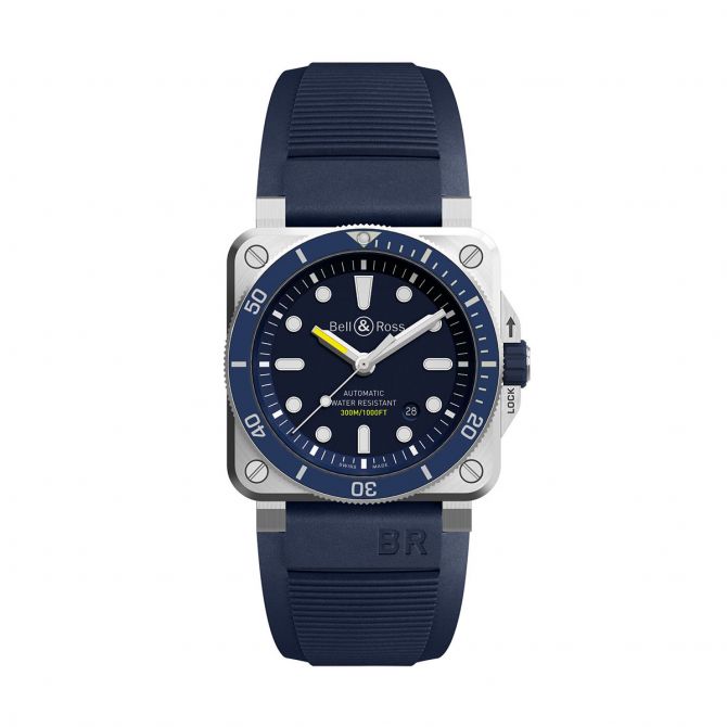 BR03-92 Diver 42mm Men's Watch, Blue Dial