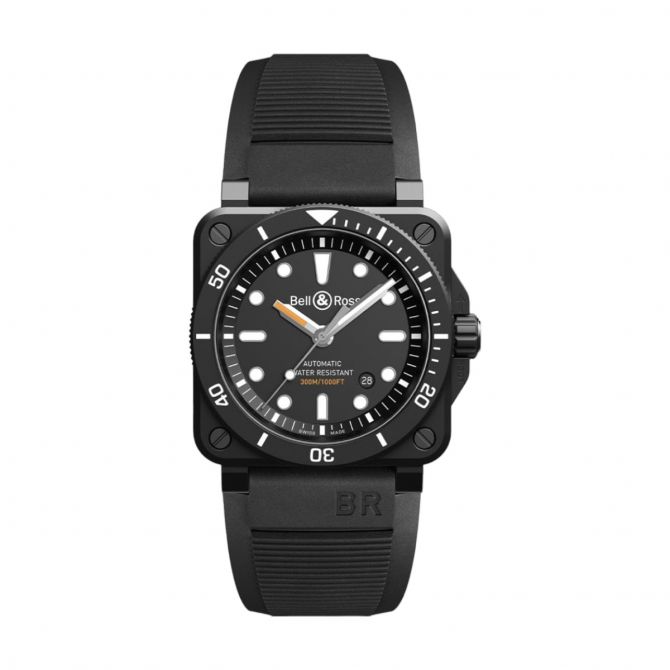 BR 03-92 Diver 42mm Men's Watch, Matte Black Dial