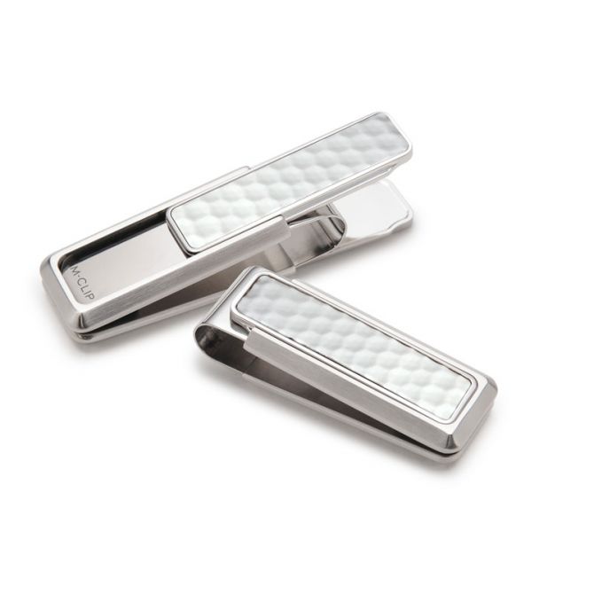 M-Clip Speciality Brushed Stainless White Golf Ball Money Clip