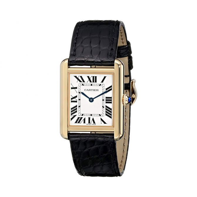 Leather cartier tank watch on sale womens