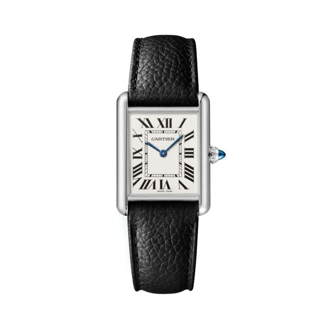 cartier watch black leather strap