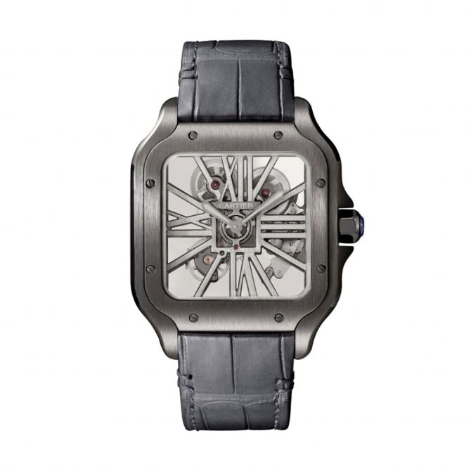 Cartier Santos de Cartier 39.7mm Large Watch, Grey Steel Dial