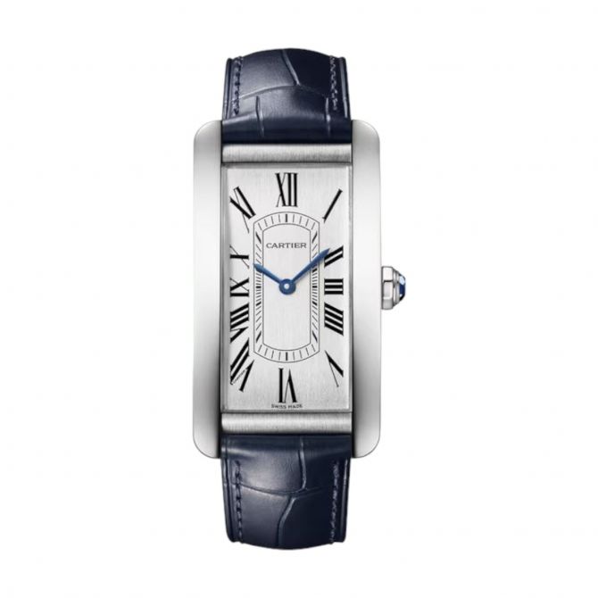 Cartier Tank Americaine 44.4mm x 24.4mm Watch, Silver Dial