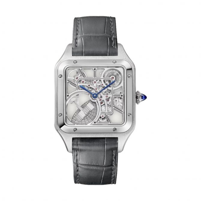 Cartier Santos-Dumont Skeleton 31mm Watch, Silver Dial