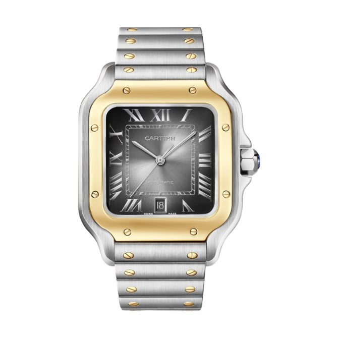 Cartier Santos 39.8mm Watch, Anthracite Grey Dial