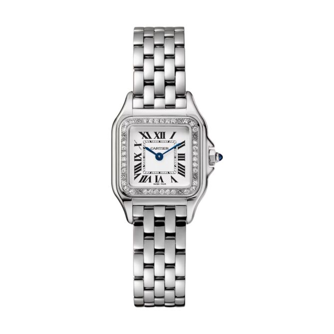 Cartier Panthere 23mm x 30mm Watch, Diamond and Silvered Dial