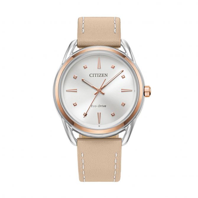 Citizen Dress Classics 36mm Watch, Silver and Rose Gold Tone Dial