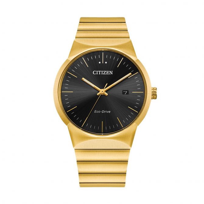 Citizen Axiom 40mm Watch, Black and Yellow Gold Tone Dial