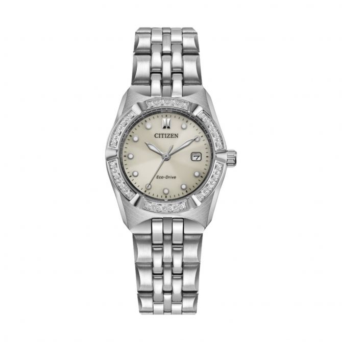 Citizen Corso 28mm Women's Watch, Diamond and Taupe Dial