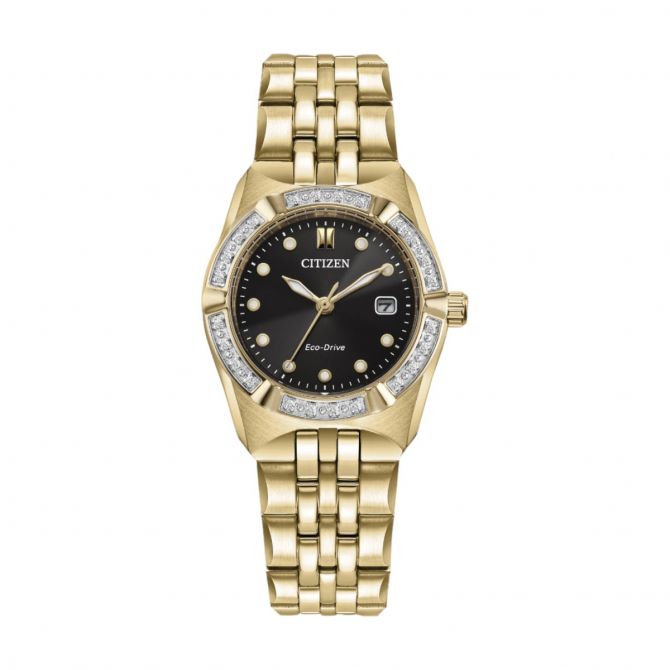 Citizen Corso 28mm Women's Watch, Diamond and Black Dial