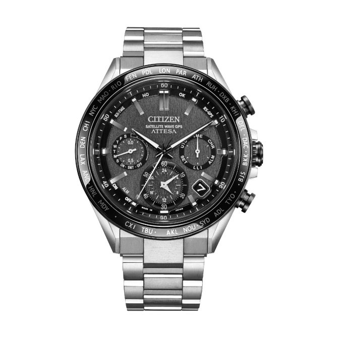 Citizen Attesa Super Titanium 44.6mm Men's Watch, Textured Grey Dial