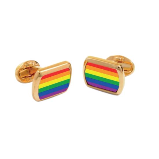 Halcyon Days Yellow Tone Rainbow Cufflinks