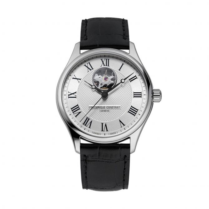 Frederique Constant Classics Heart Beat Automatic 40mm Watch, Silver Dial