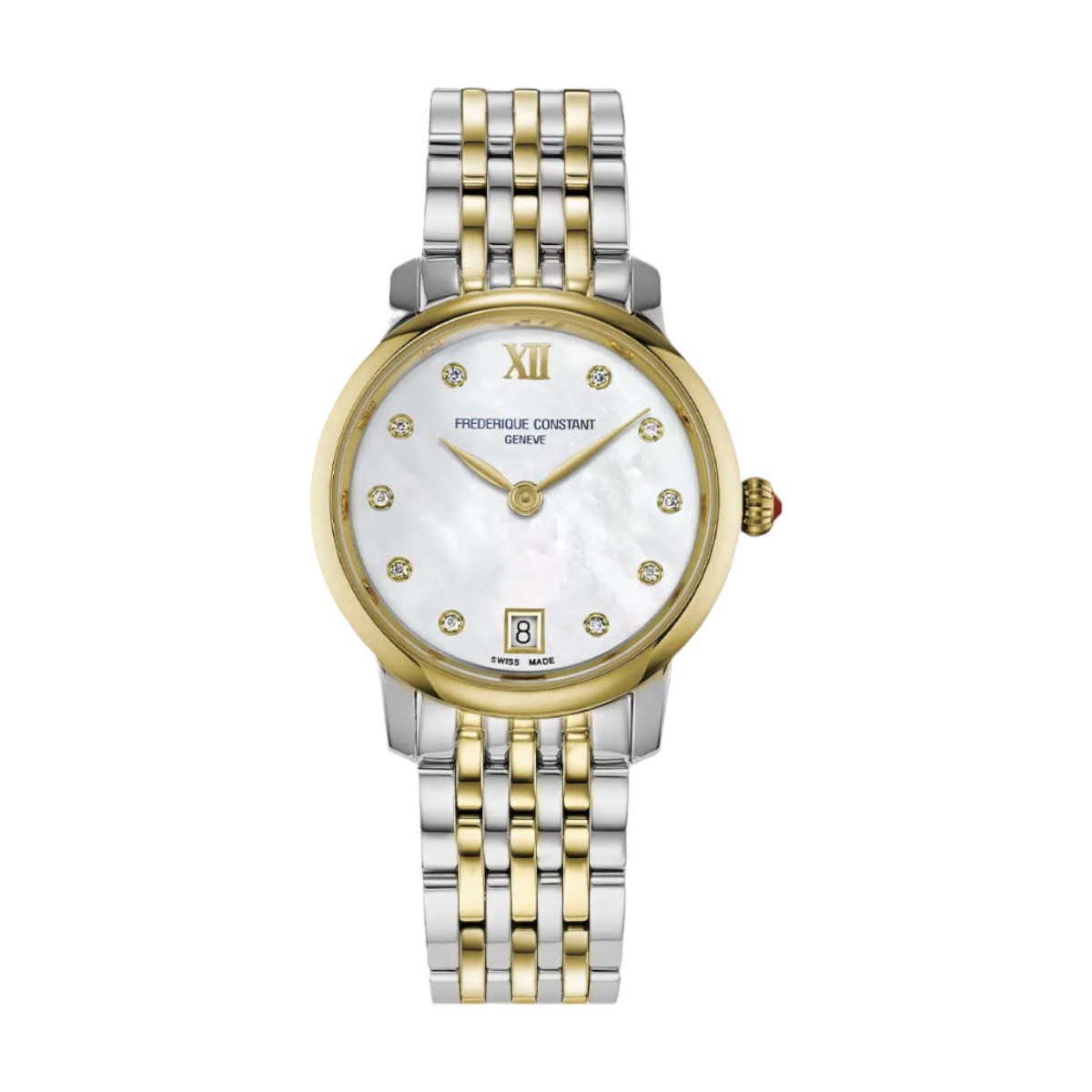 Frederique Constant Classics Slimline Date 30mm Women's Watch, White ...