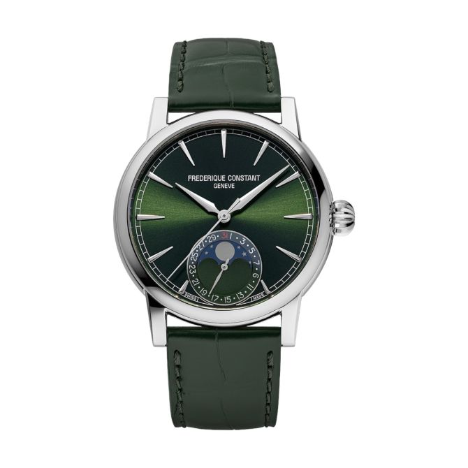 Frederique Constant Manufacture Classic Moonphase Date 40mm Watch, Green Dial