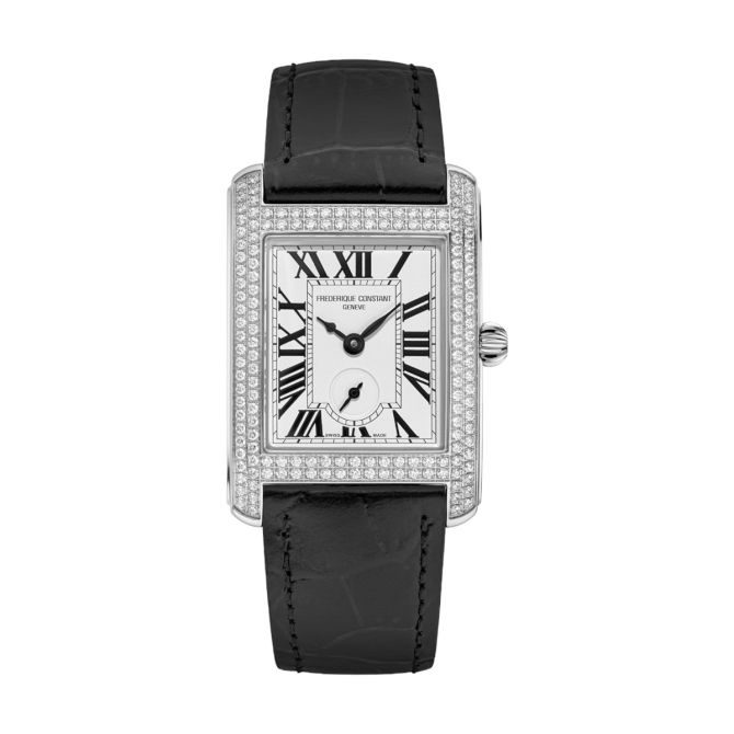 Frederique Constant Classics Carree 36mm x 25mm Watch, Silver Dial