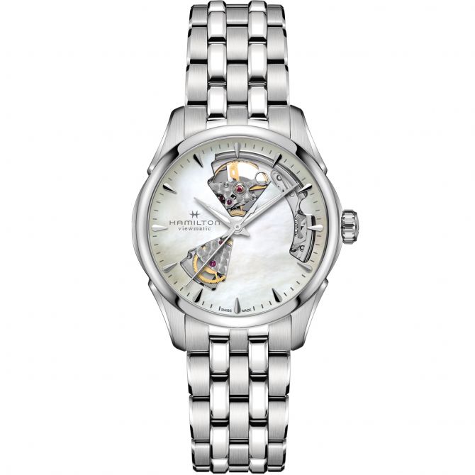 Hamilton Jazzmaster Open Heart Lady Automatic 36mm Watch, White Mother of  Pearl Dial