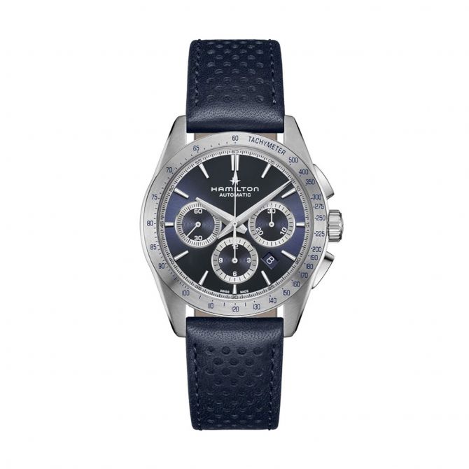 Hamilton Jazzmaster Performer Automatic Chronograph 42mm Men's Watch, Blue Dial