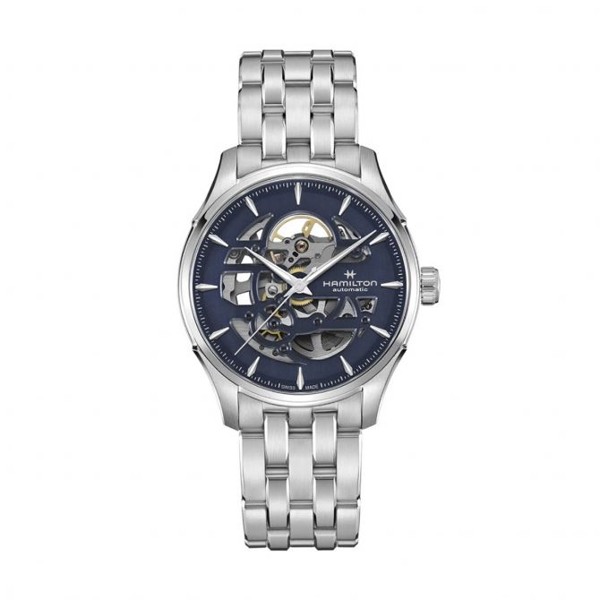 Hamilton Jazzmaster Skeleton Automatic 40mm Men's Watch, Blue Cut-Out Dial