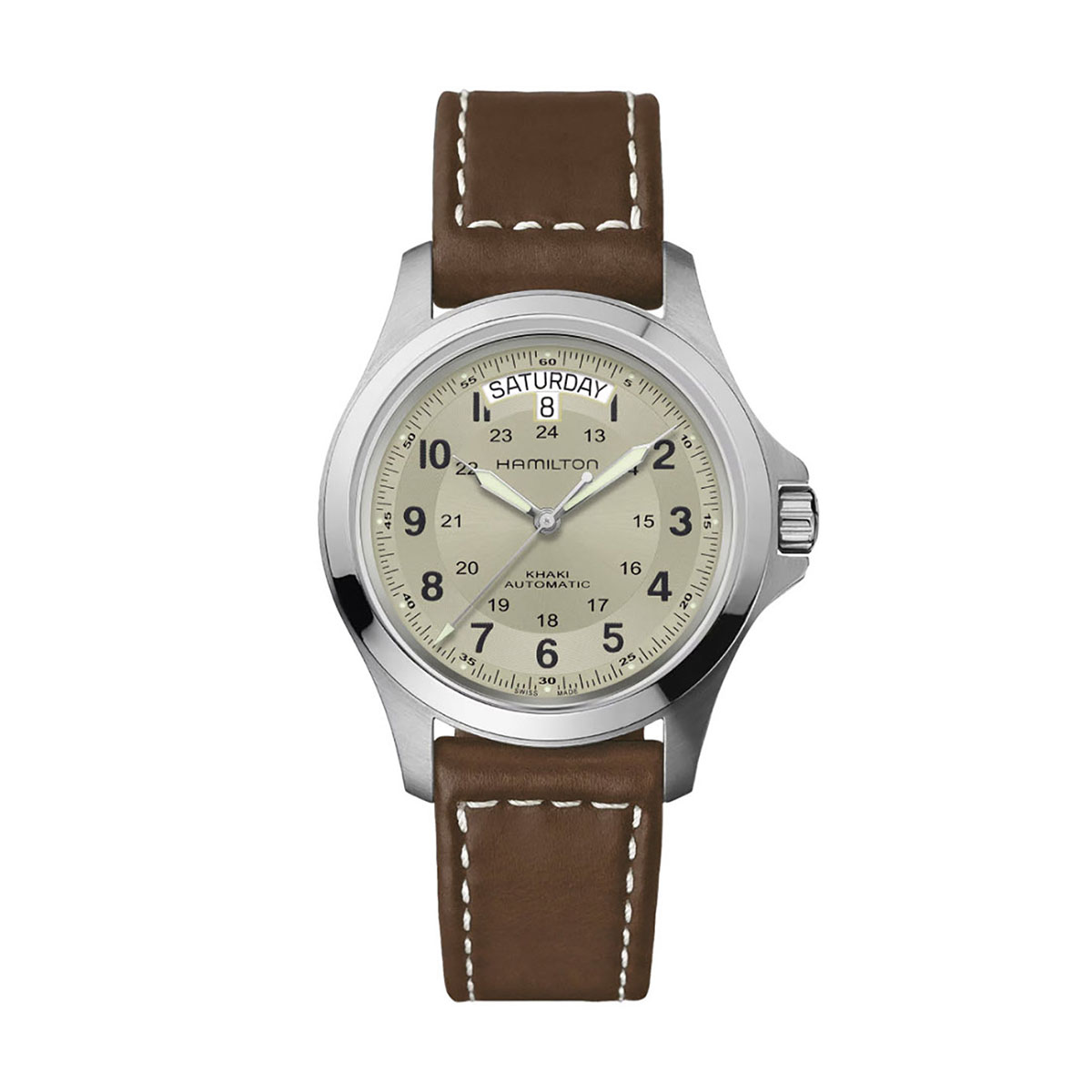 Hamilton Khaki Field King Automatic 40mm Men's Watch, Beige Dial ...